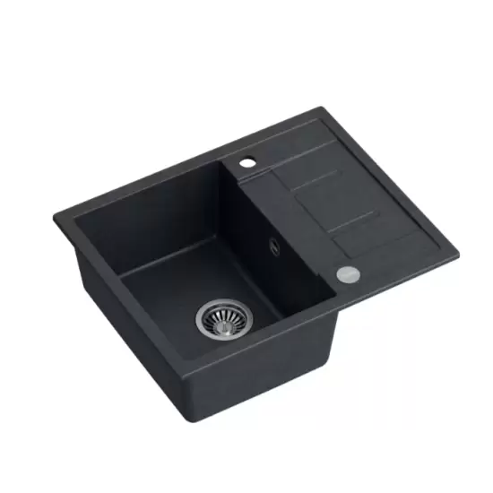 MORGAN 116 zlewozmywak 62x50x22 GraniteQ black diamond/stal